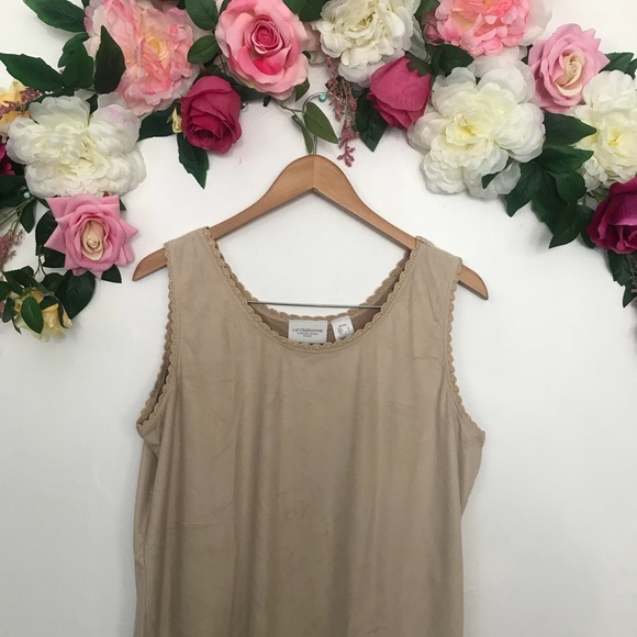 Liz Claiborne Velour Cream Top L - Picture 6 of 7